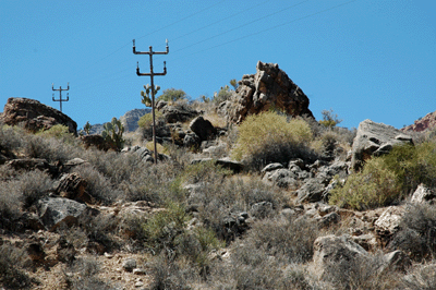 Telephone lines running through the drainage between Pipe Creek and Garden Creek