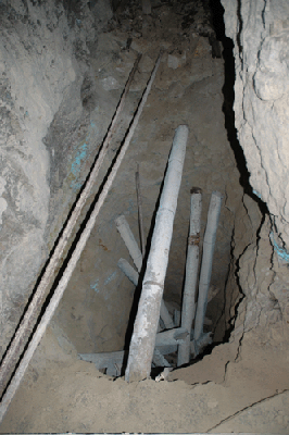 Abandoned material in the Berry mine