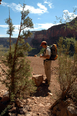 Dennis standing outside Pete Berry's mine