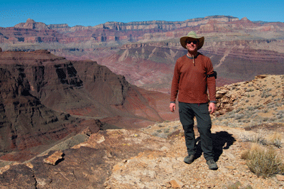 Bill pauses for a photo op on Tanner trail