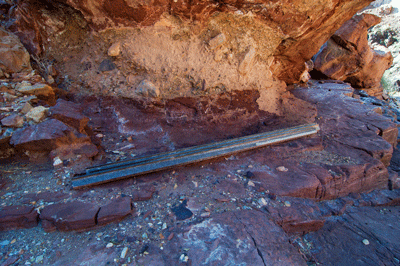 Steel posts near an old mining operation in Basalt Canyon