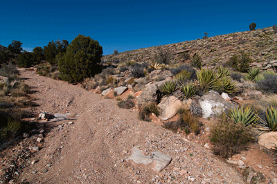 Once through the Tapeats, we followed this minor drainage to the rim of Chuar Valley