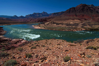 The Escalante Route skirts the ledges and hills near the river across from Basalt delta