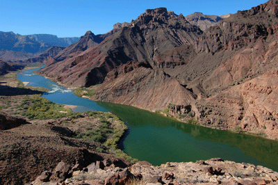 Looking downstream towards Palisades Rapids from the Beamer Trail