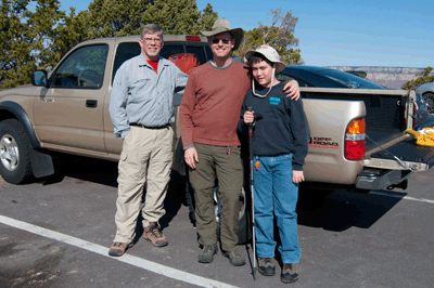 Dennis Foster, Matthew and Bill Ferris at Lipan Point