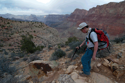 On Tanner trail below Escalante Butte