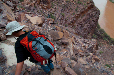 Descending the Papago Slide