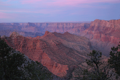 The evening light paints Escalante and Cardenas Buttes