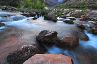 Tapeats Creek empties into the Colorado River