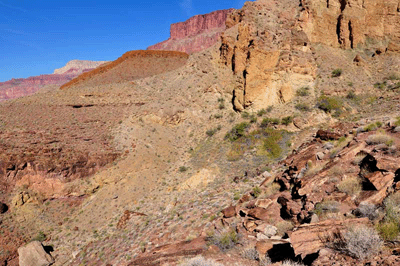 Approaching the last drainage along the Deer Creek route