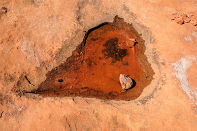 A drying water pocket on the Esplanade