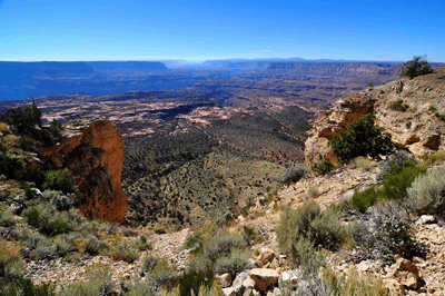 A view of the Esplanade through a break in the Coconino