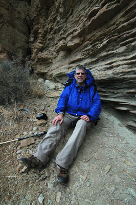 Breaking for lunch below the Cheops-Isis saddle