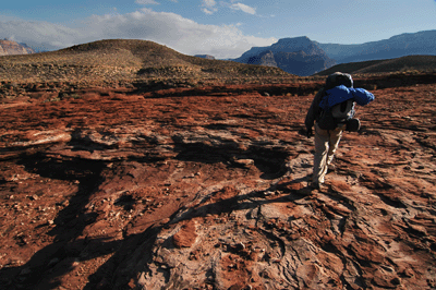 Hiking across Utah Flats