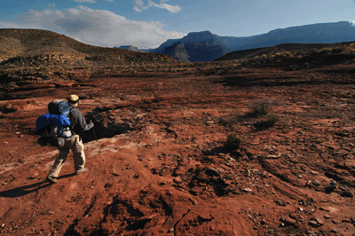 Trekking across Utah Flats to Piano Alley