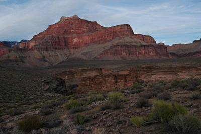 The fading light of day paints Isis Temple