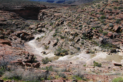 A pour-off below Zoroaster Temple