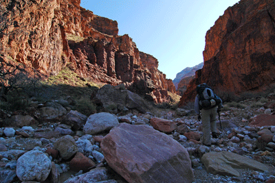 Hiking up the east arm of Clear Creek